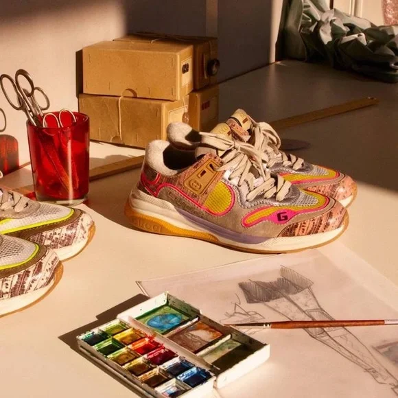 Gucci Shoes | NWT Gucci Women's Ultrapace Lizard Leather Sneakers - Box Included - Picture 5 of 11